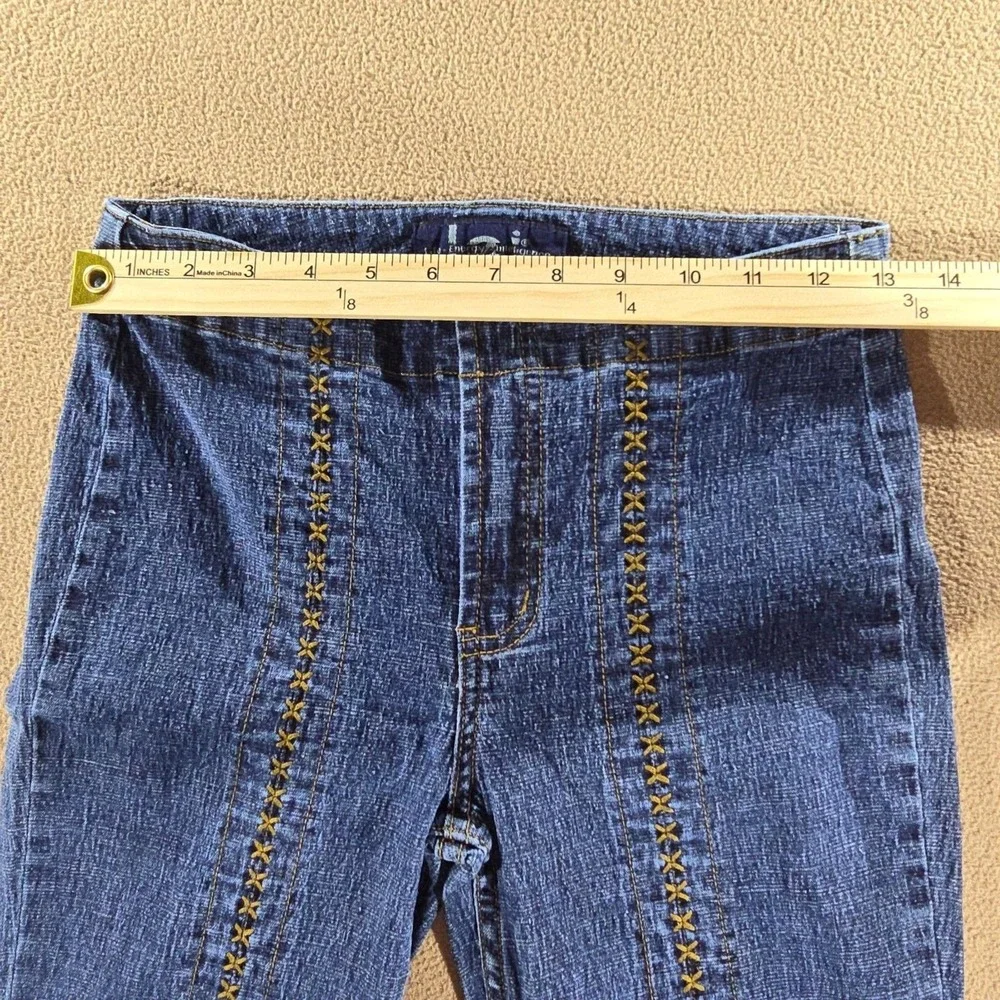 Vintage Y2K L.E.I. Criss-Cross Lace-Up Low Rise Flare Boho Jeans Girls Size 14
